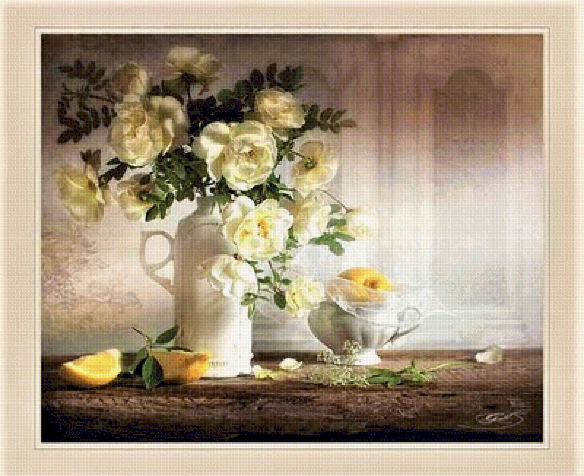 НАТЮРМОРТ С РОЗАМИ - розы, натюрморт с розами. luiza-gelts - предпросмотр