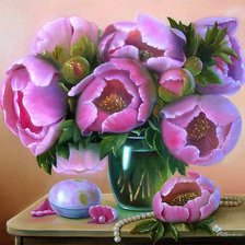 Схема вышивки «Пионы»