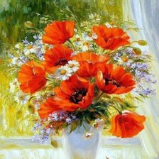 Схема вышивки «Маки»