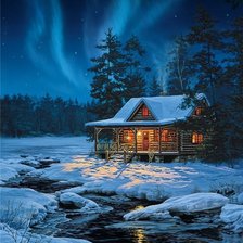 Схема вышивки «лес»