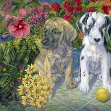 Схема вышивки «Собаки»