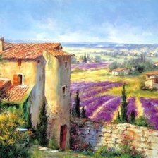 Схема вышивки «лавандовое поле»