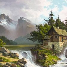 Схема вышивки «Мельница»