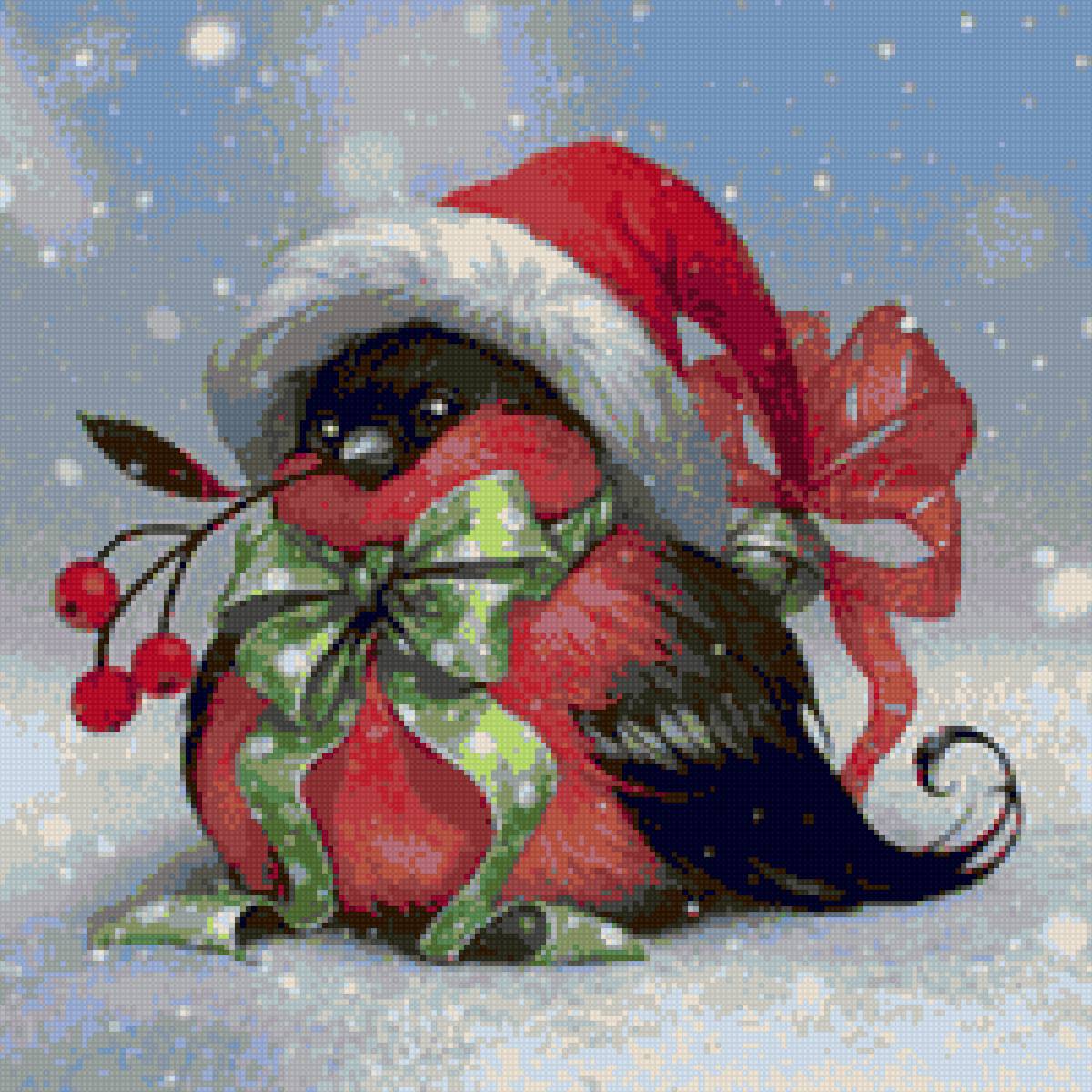 снегирёк - птицы, зима, новый год - предпросмотр