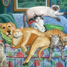 Схема вышивки «Котики»