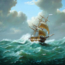 Схема вышивки «Бушующее море»