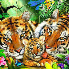 Схема вышивки «Тигры»