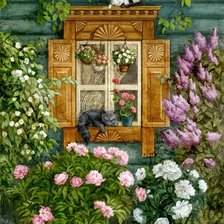 Схема вышивки «отдых в деревне»