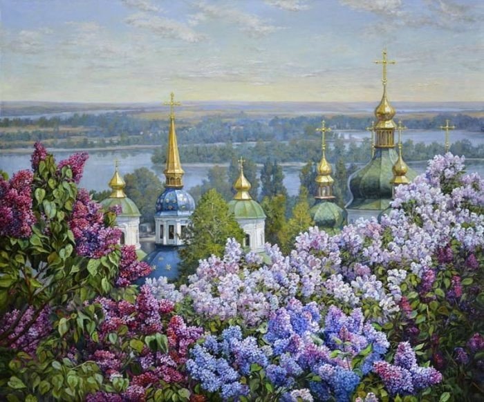 Сирень - солнце, купола, природа - оригинал