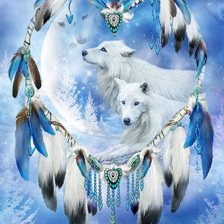 Схема вышивки «Волки»