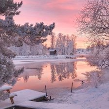 Схема вышивки «Закат зима»