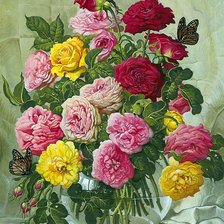 Схема вышивки «ruže vo váze»