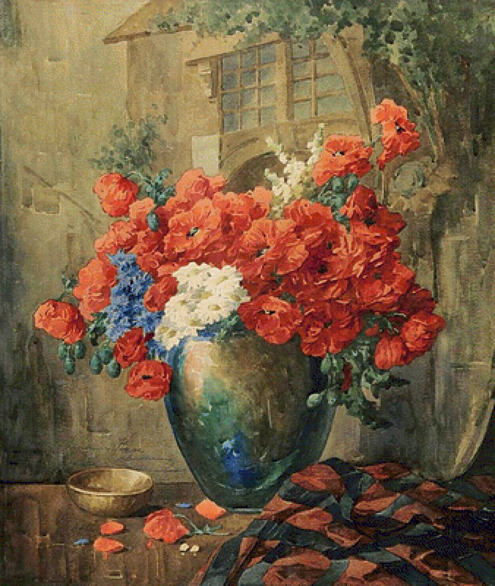 Натюрморт с полевыми цветами. - натюрморт, букет, живопись., цветы - предпросмотр