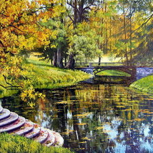 Схема вышивки «Осенний парк»