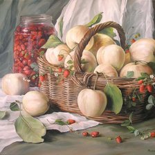 Схема вышивки «Корзина яблок»