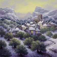 Схема вышивки «Горная деревушка»