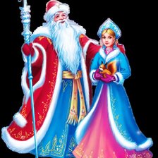 Схема вышивки «Дед мороз и снегурочка»