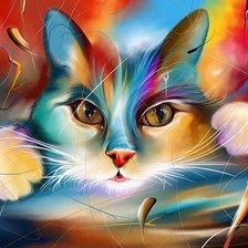 Схема вышивки «kot tęczowy»