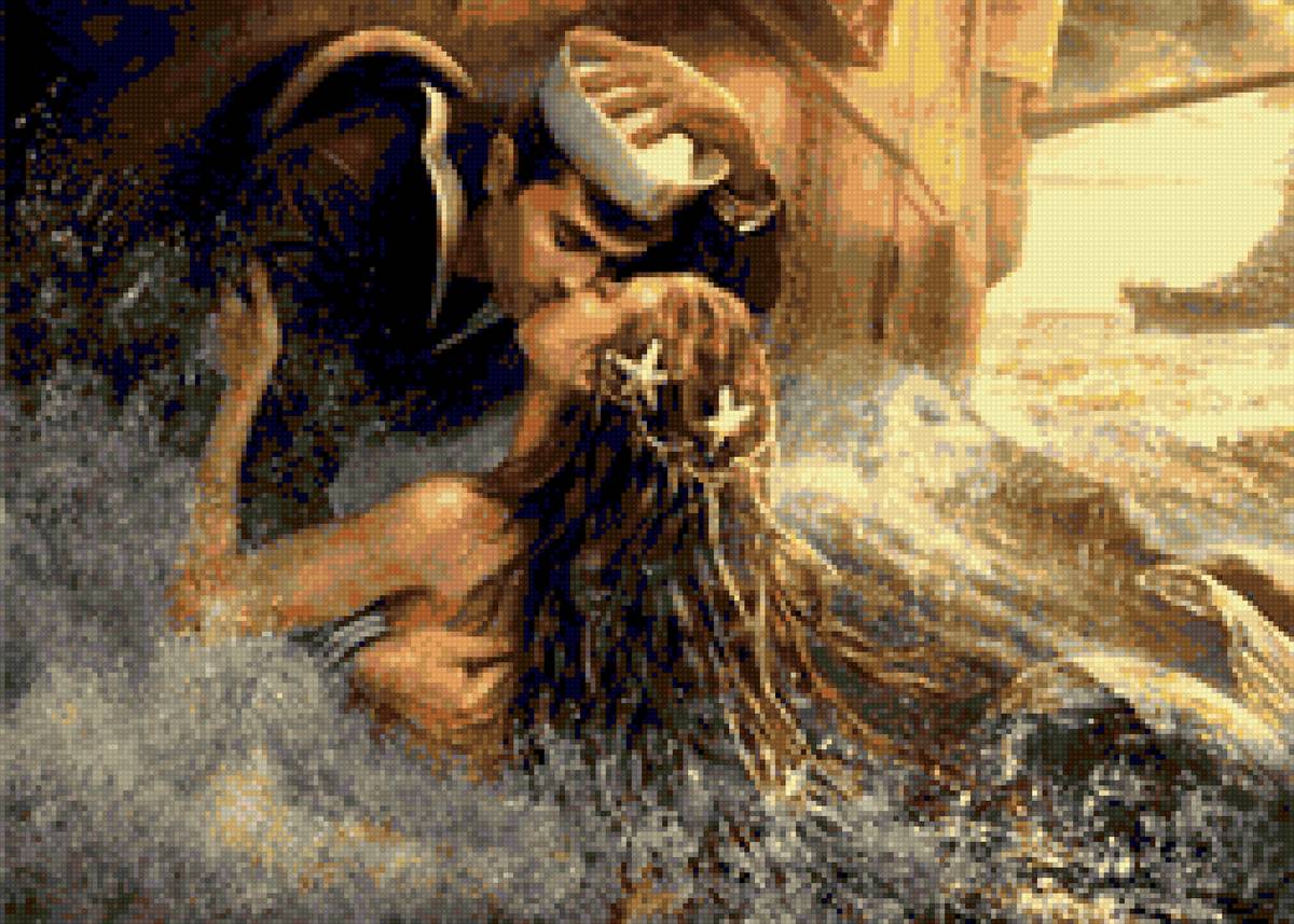 Поцелуй русалки - русалка моряк - предпросмотр