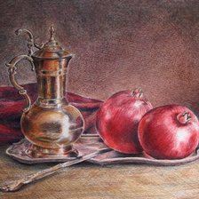 Схема вышивки «Натюрморт с гранатами»