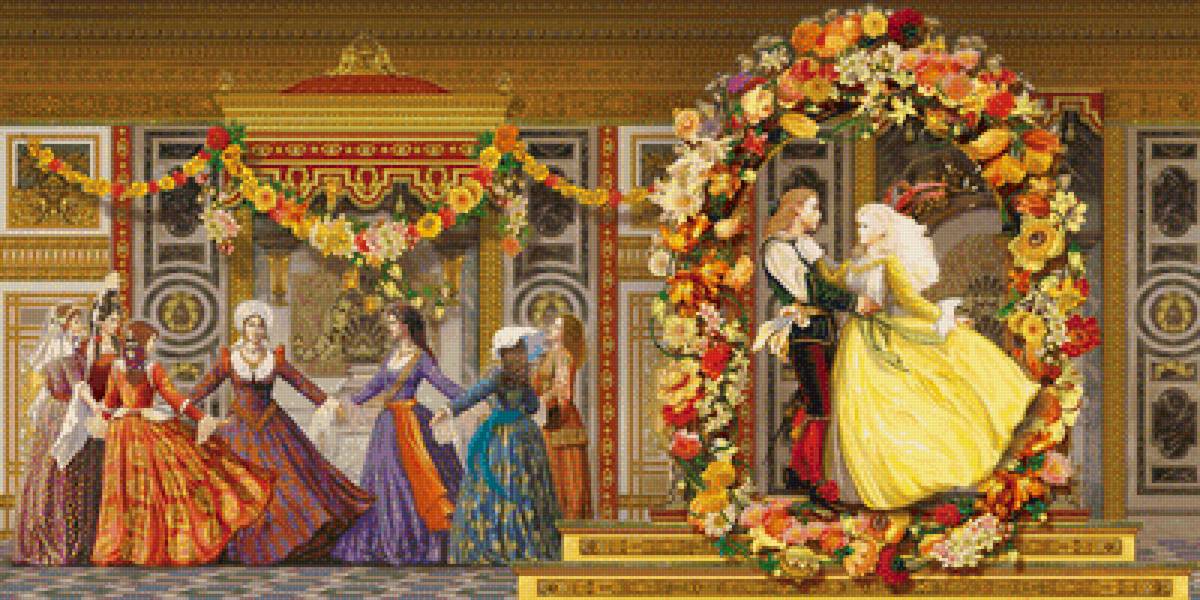 Золушка. Бал - сказка, цветы, принц, золушка, украшения, зал, танец - предпросмотр