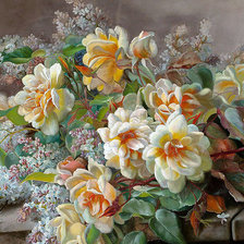 Схема вышивки «Розы и сирень»