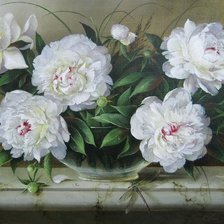 Схема вышивки «пионы»