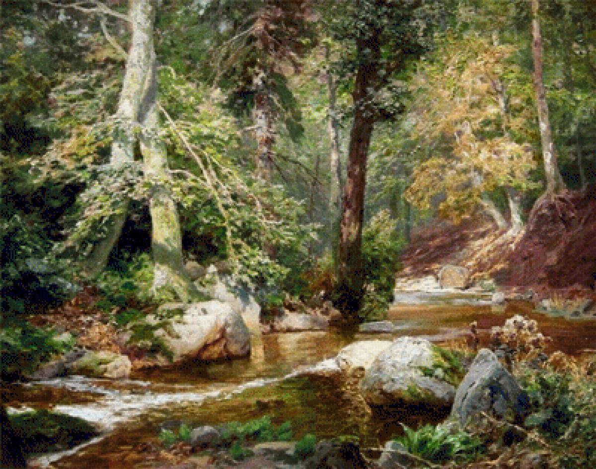 Лесная речушка - пейзаж, природа, река, деревья, лес - предпросмотр