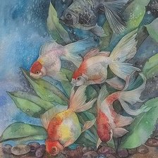 Схема вышивки «Рыбки»