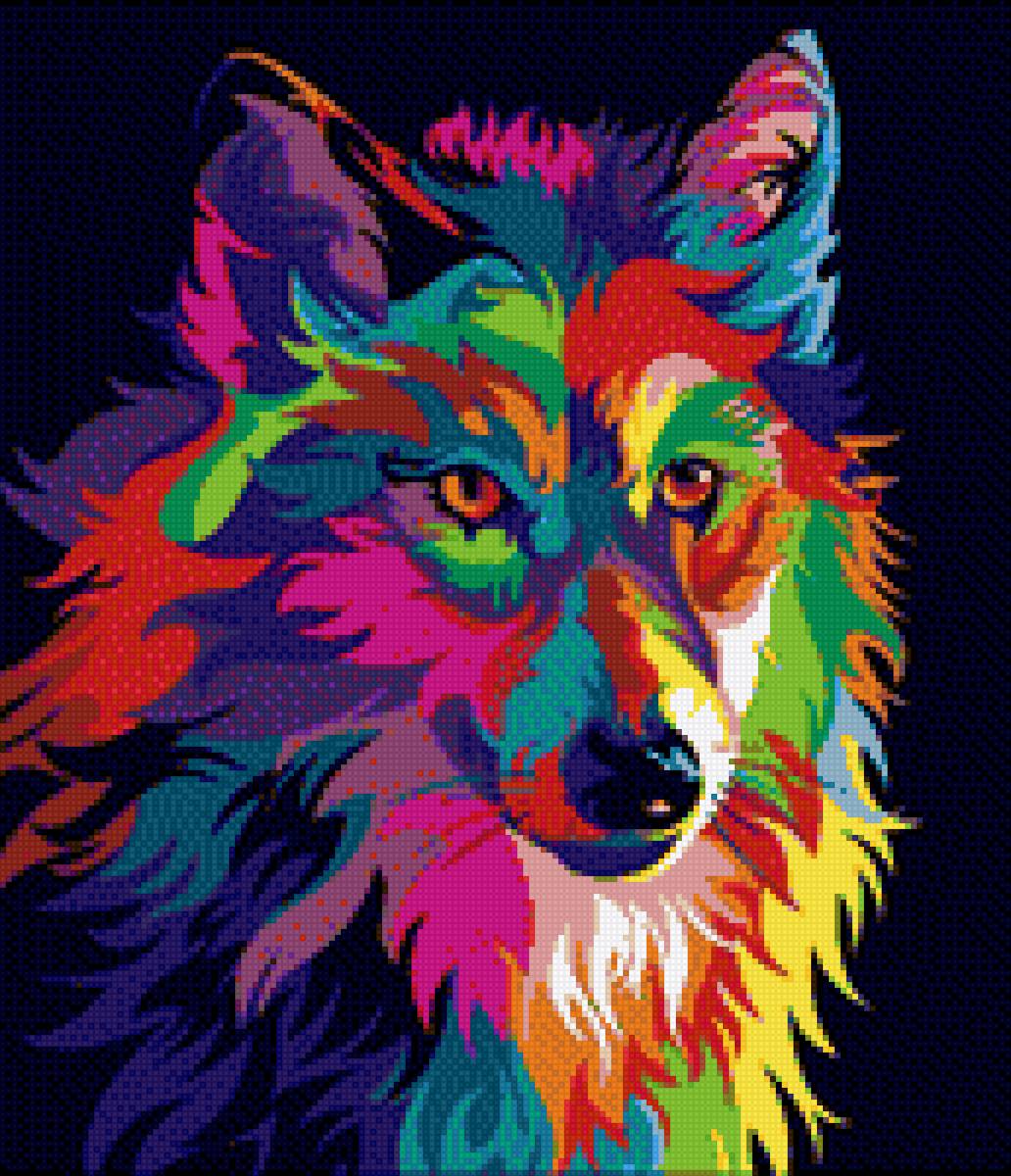 радужный волк - предпросмотр