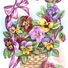 корзина анютиных глазок