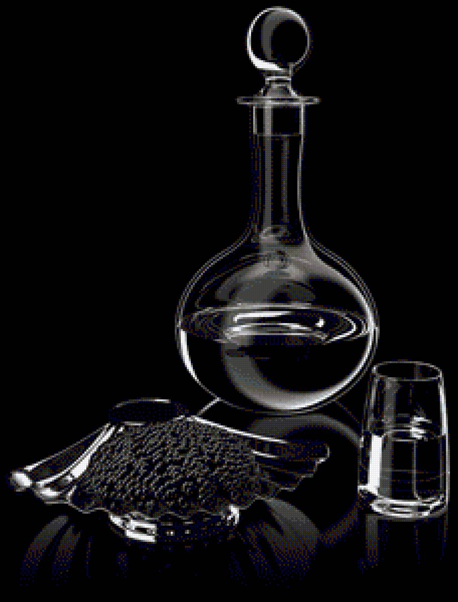 Водка и чёрная икра - натюрморт - предпросмотр