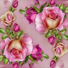 Схема вышивки «салфетка с узором из роз»