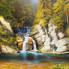 Схема вышивки «Лесной водопад»