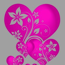 Схема вышивки «открытка с сердечками»