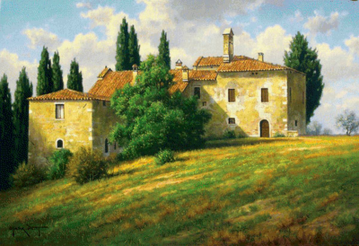 Где-то в Италии - дом, солнце, деревья, пейзаж - предпросмотр