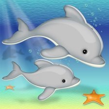 Схема вышивки «дельфины»