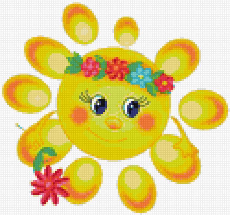 солнышко с цветком - предпросмотр