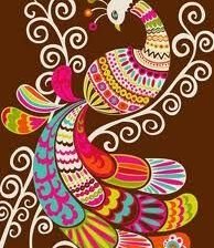 Схема вышивки «радужный павлин»