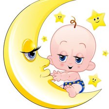 Схема вышивки «малыш на месяце»