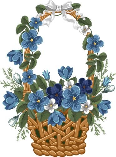 незабудки в корзине - оригинал