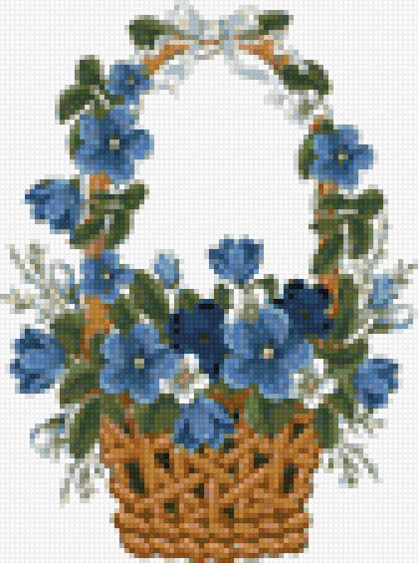 незабудки в корзине - предпросмотр