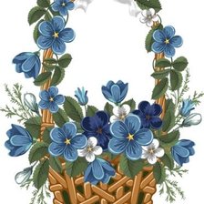 незабудки в корзине