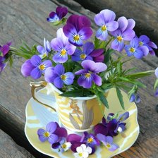 Схема вышивки «цветы в чашке»