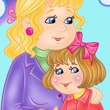 Схема вышивки «Мама с дочкой»