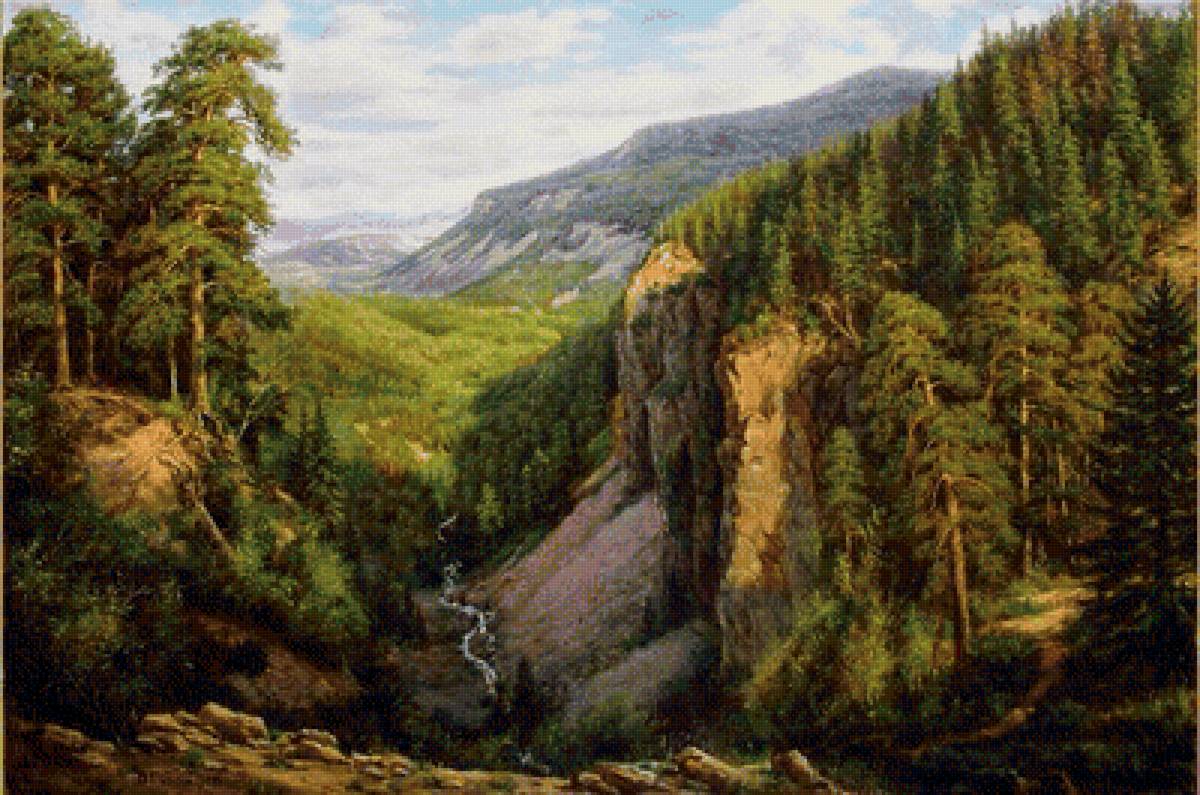 Ущелье - горы, скалы, сосны, природа, пейзаж, лес - предпросмотр