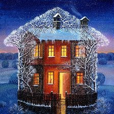 Схема вышивки «зимний домик»