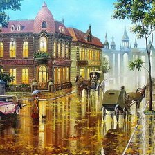 Схема вышивки «Дождливый вечер»