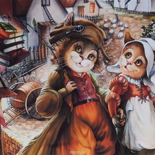 Схема вышивки «Кот и кошка»