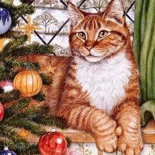 Схема вышивки «Кот»